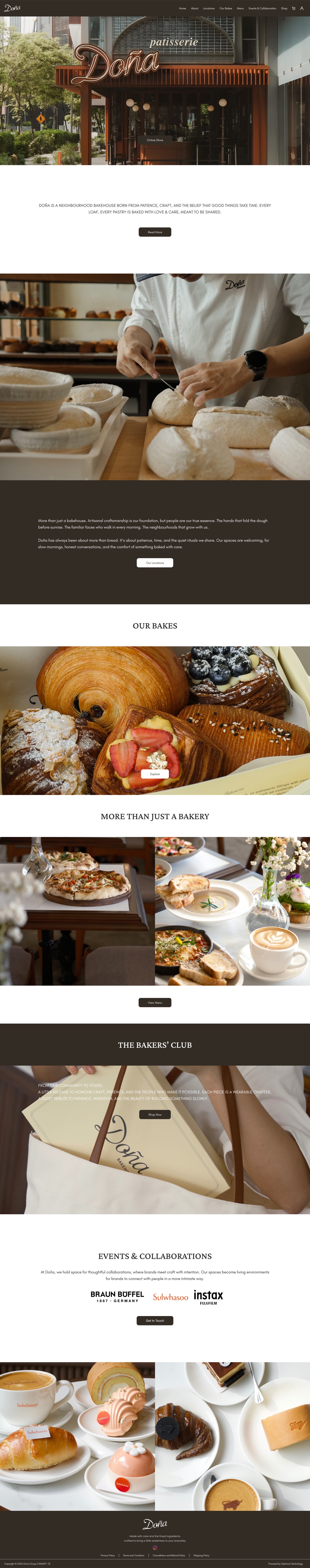 Dona Bakehouse website preview