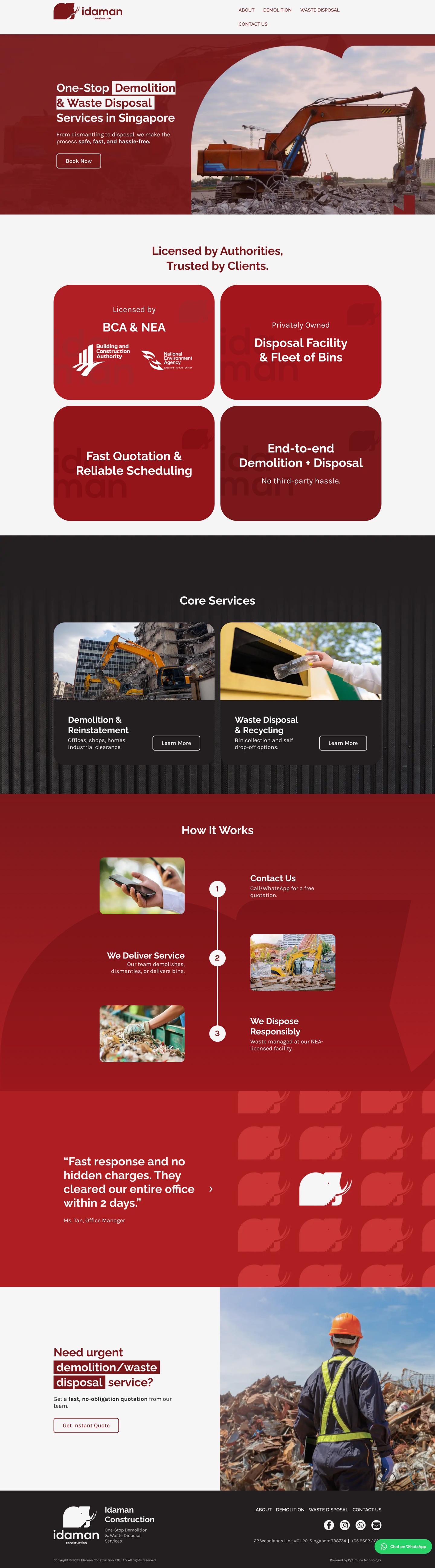 Idaman Construction website preview