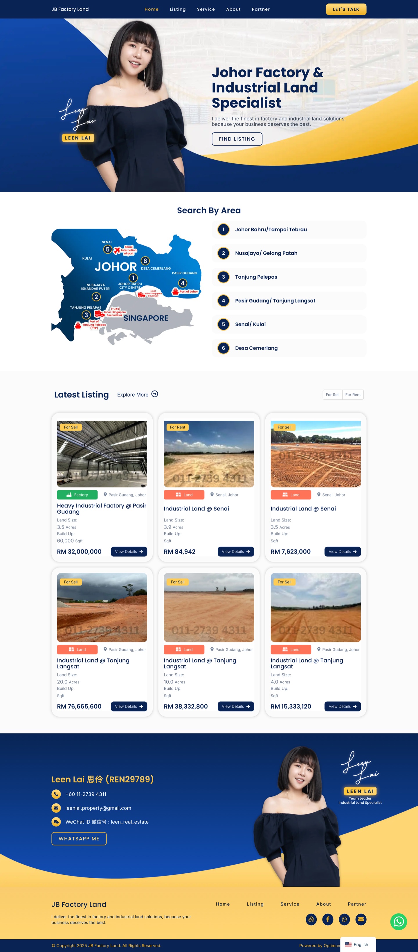 JB Factory Land website preview