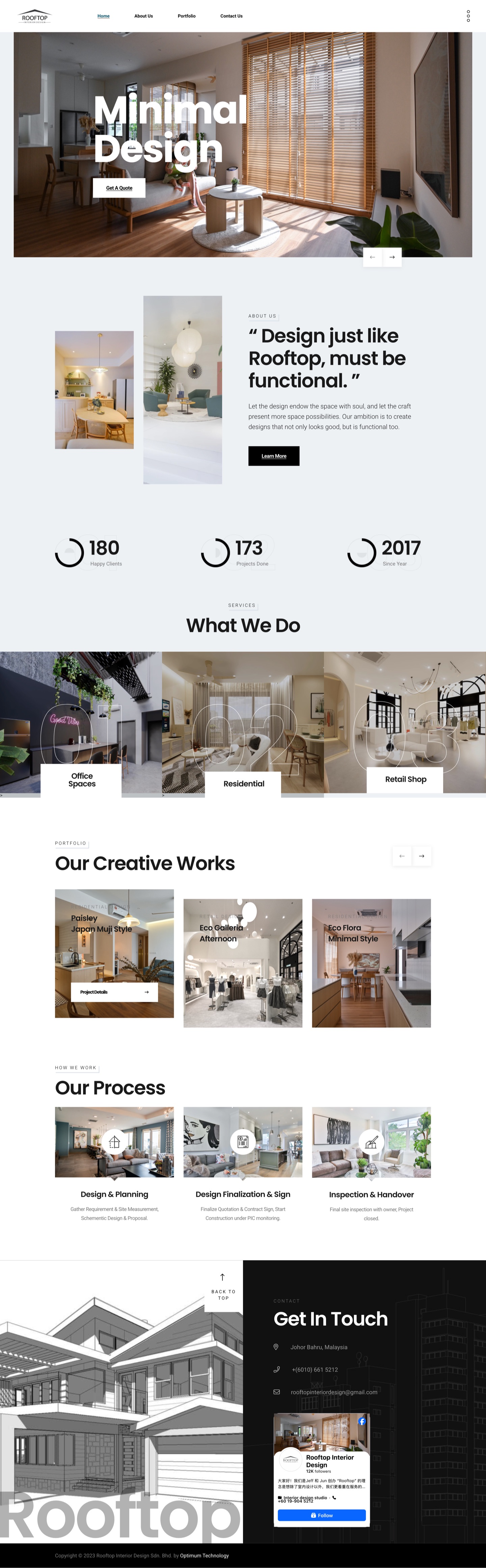 Rooftop Interior Design website preview
